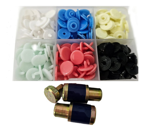 Kit Broches Plásticos Snaps 10-10+ Caja Organizadora+ Matriz