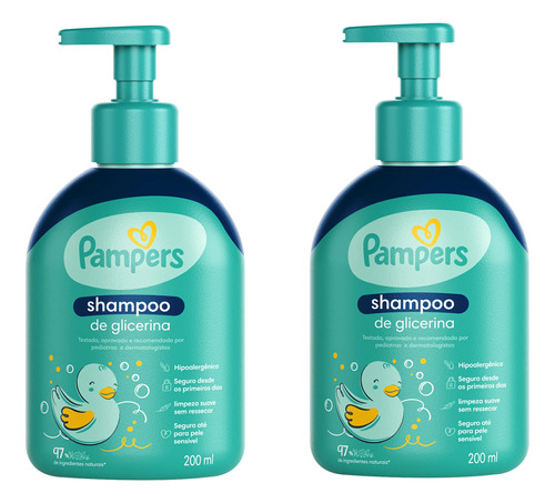 Kit C/2 Shampoo Pampers De Glicerina 200ml