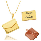 Colar Feminino Envelope Carta Personalizado Presente Mulher