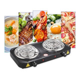 Fogareiro 2 Bocas Elétrico 2000w Fogão Cooktop Portáti 110v Cor Preto