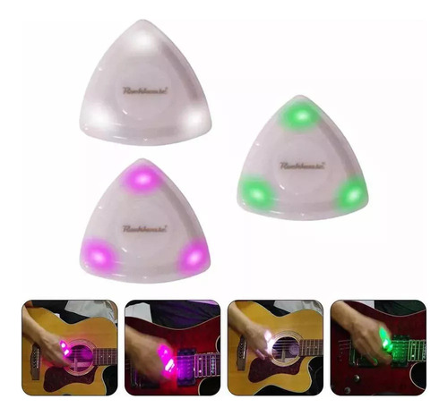 Z Púa De Guitarra Con Luz Led, Plumilla Conluz Guitarra