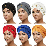 6 Piezas De Gorro De Turbante Africano Para Mujer, Pañuelo P