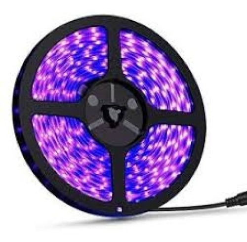 Cinta Led De 5mt 5050 12v Uv Fluor Con Adhesivo Morado