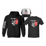 Kit Sudadera + Playera + Gorra Skull Trucker Hasta La Muerte