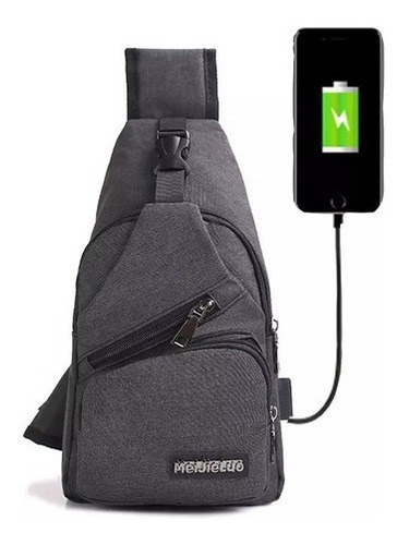 Bolso Bandolera Sport Antirrobo Con Puerto Usb P/carga