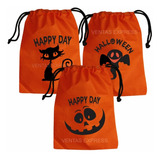 Bolsa De Regalo Para Halloween Calabaza Dulces X 3 Unidades