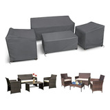 Cubre Muebles Patio Impermeable, Anti-viento - Gris