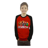 Polera Roblox Niños Manga Larga Raglan Estampada Dtf Cod 001