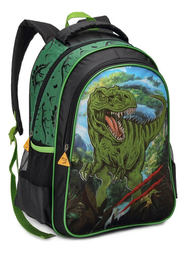 Mochila Infantil Masculina Dinossauro Escolar Reforçada