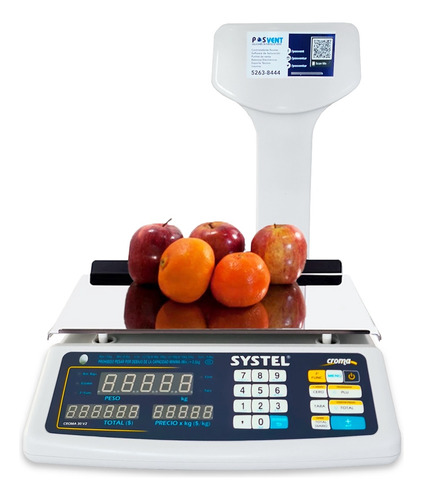 Balanza Electronica Systel Croma 31kg Bateria Ideal Negocio