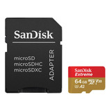Cartão Micro Sdxc 64gb Sandisk Extreme 170mb/s 4k V30 U3 A2