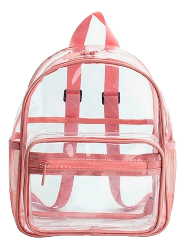 1 Linda Mochila Transparente Pvc Aesthetic Impermeable, Resistente, Correas De Hombro Ajustables 