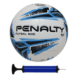 Bola Futsal Penalty Rx 500 + Bomba De Ar Cor Branco/azul/preto