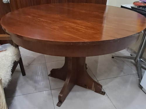 Mesa Redonda De Madera 1,20 De Diámetro Extensible A 1,60 