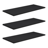 Kit 4 Prateleiras 150x30 Preto Mdf Grátis Suportes 150304p