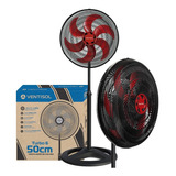 Ventilador Coluna Vermelho 50cm Pedestal 220v Turbo Ventisol Cor Da Estrutura Preto