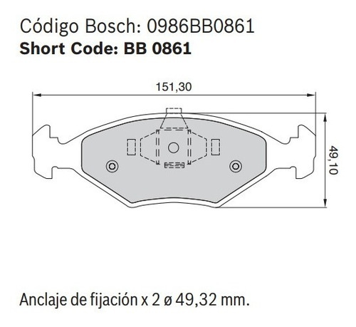Pastillas De Freno Delanteras Bosch Fiat Palio Siena 2010/ Foto 3