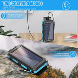 Cargador Solar Portatil 20000mah Impermeable Con Linterna/b