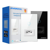  Interruptor 4x2 Wifi 1 Botão Com Tomada Novadigital Tuya