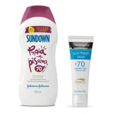 Kit Protetor Sundown Fps70 200ml+facial Neutrogena Fps70 40g