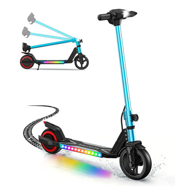Scooter Eléctrico Plegable Famxub 500w 5.2ah 18km\u002Fh Neumáticos De 6.5 Pulgadas 3 Niveles De Velocidad Ajustable Para Adultos Y Niños Con Pantalla Lcd Y Luz Ambiental Led Patin Eléctrico | Envío gratis