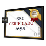 Quadro Moldura Para Certificado Diploma A4 Com Vidro