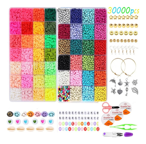 Set Bricolaje De Cuentas Kit Para Hacer Pulseras 30000pcs