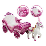 Carruagem Elétrica 6v Com Cavalo Infantil Princesas Disney 