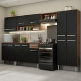 Cocina Integral 293cm Marrón/negro Emilly Madesa 01