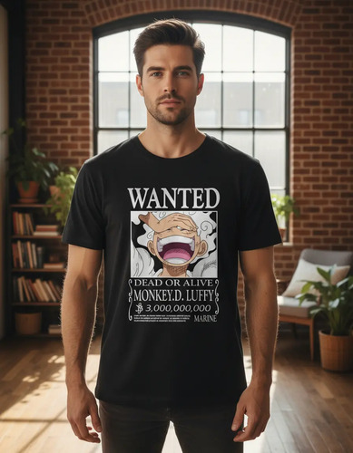 Playera Anime One Piece Wanted Luffy Monkey Gear 5 Dios Sol