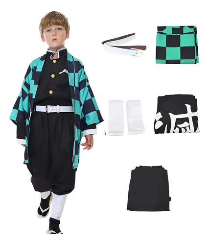 Disfraz De Kimono De Anime Demon Slayer Kamado Tanjirou Traje Para Infantil Niños Y Niñas De Halloween Disfraz Cosplay | MercadoLibre