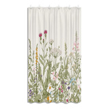 Cortina De Ducha Para Baño Con Diseño Floral Botánico, Diseñ