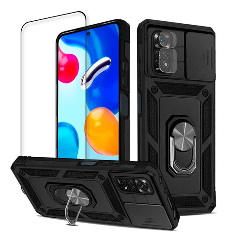 Funda De Uso Rudo Para Xiaomi Poco Redmi + Kit 2 Micros Crys