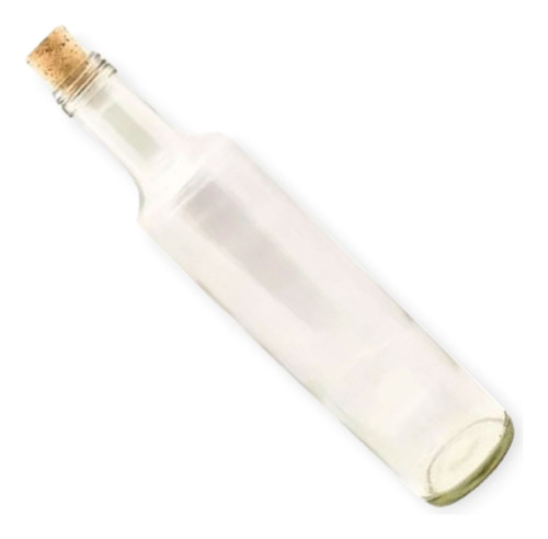 24 Botella Vidrio Cilindrica 250 Cc Licor Aceite Con Corcho
