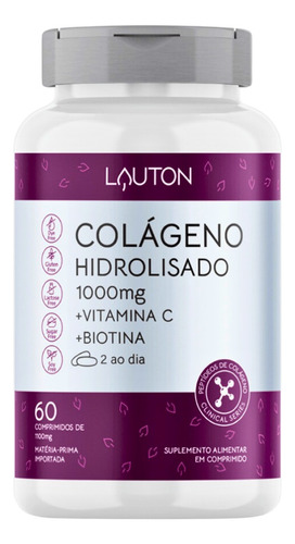 Colágeno Hidrolisado 1000mg + Vit C + Biotina 60 Tabs Lauton