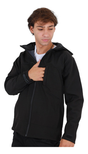 Campera Hombre Softshell Capucha Desmontable Oldtown Polo