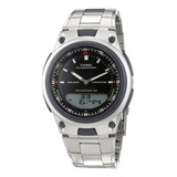 Reloj Casio Aw-80d Iluminaitor Acero Telememo Original Gtia