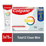 Colgate Total12 Clean Mint 75 Ml Pack X 3