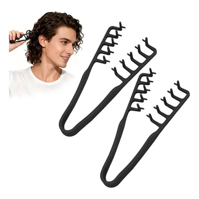 Peine Texturizado Esponjoso Barbero Estilista Peluquero 2pcs Negro
