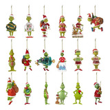 18 Pcs De Decoración Colgante For Árbol De Navidad Grinch