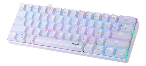 Nisuta Ns-kbgz61w - Blanco - Rgb - Qwerty - Español - Outemu Purple - 60%