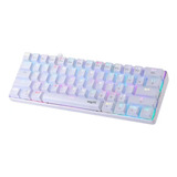 Nisuta Ns-kbgz61w - Blanco - Rgb - Qwerty - Español - Outemu Purple - 60%