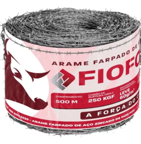 Arame Farpado 1,6mm 250kgf Rolo Com 500 Metros