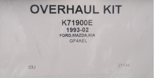 Kit Sellos Caja Automatica Mazda 626 Mpv Doble Crter G4ael  Foto 2