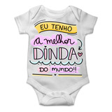 Roupa De Bebê Personalizada Menina Dinda Madrinha Batizado