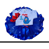 Roupa De Festa Galinha Pintadinha Azul Royal Tutu E Body 