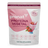 Proteina Vegetal (malteada Fresa 400 G) Pronat Sabor Malteada De Fresa