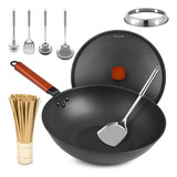 Sartén Con Tapa, Antiadherente Wok 13, Acero Al Carbono, Wok