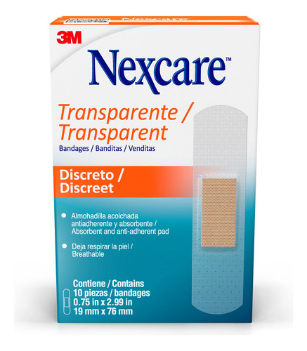 Curas Nexcare Transparente 10 Unidades