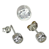 Set Aros Y Colgante Plata 925 Circón - Adcesorios